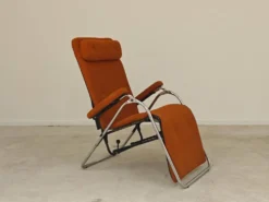 Transat d'intérieur , chaise longue Lama 70's orange
