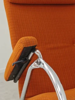 Transat d'intérieur , chaise longue Lama 70's orange