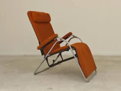 Transat d'intérieur , chaise longue Lama 70's orange