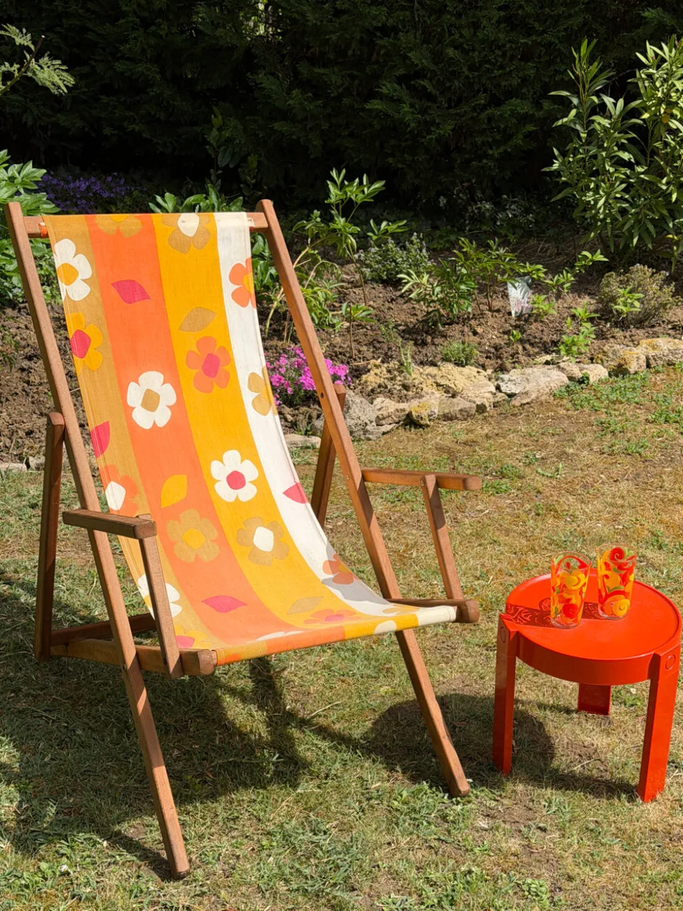 Transat Vintage "Flower Power" – Toile Florale Années 70