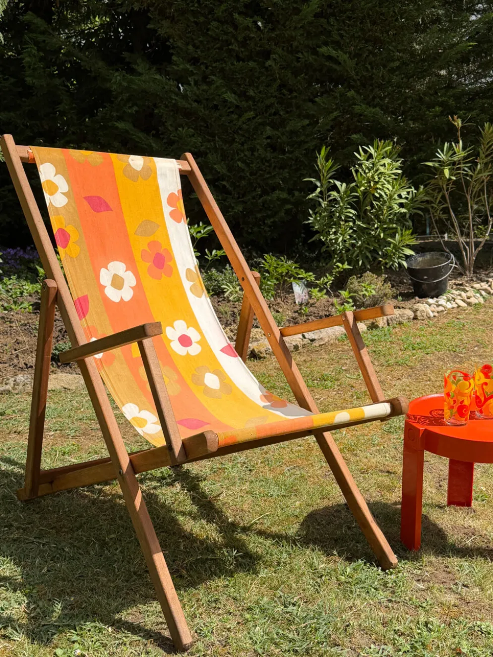 Transat Vintage "Flower Power" – Toile Florale Années 70