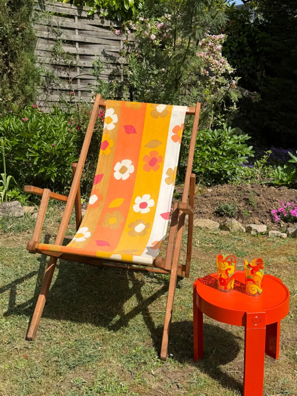 Transat Vintage "Flower Power" – Toile Florale Années 70