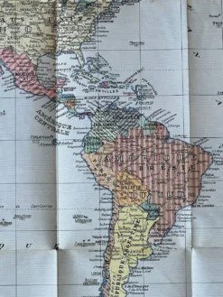 Tres grande planisphère Foldex - carte du monde en couleurs 104x74cm