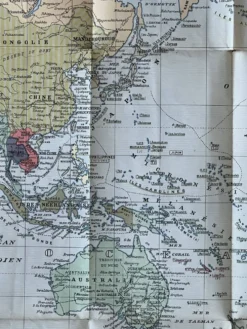 Tres grande planisphère Foldex - carte du monde en couleurs 104x74cm