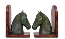 Étriers en céramique et cuir en forme de tête de cheval des années 1970