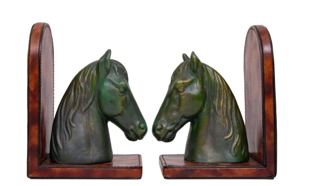 Étriers en céramique et cuir en forme de tête de cheval des années 1970