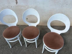 Trio chaise baumann mouette blanches