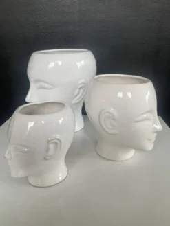 Trio de cache pot vintage en céramique émaillée années 80