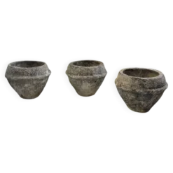 Trio de pots jardinières pierre et ciment début 1900