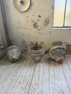 Trio de pots jardinières pierre et ciment début 1900