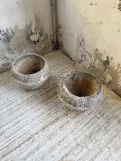 Trio de pots jardinières pierre et ciment début 1900