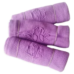 Trio de serviettes anciennes teintes