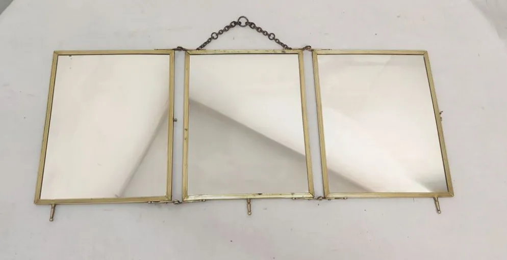 Triptyque miroir pliant France années 1920 68x30cm
