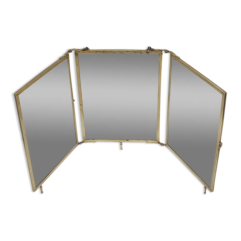 Triptyque miroir pliant France années 1920 68x30cm
