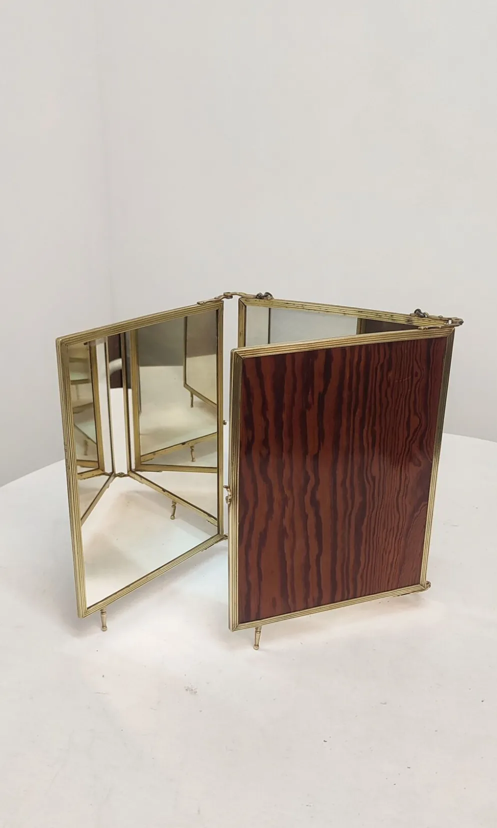 Triptyque miroir pliant France années 1920 68x30cm