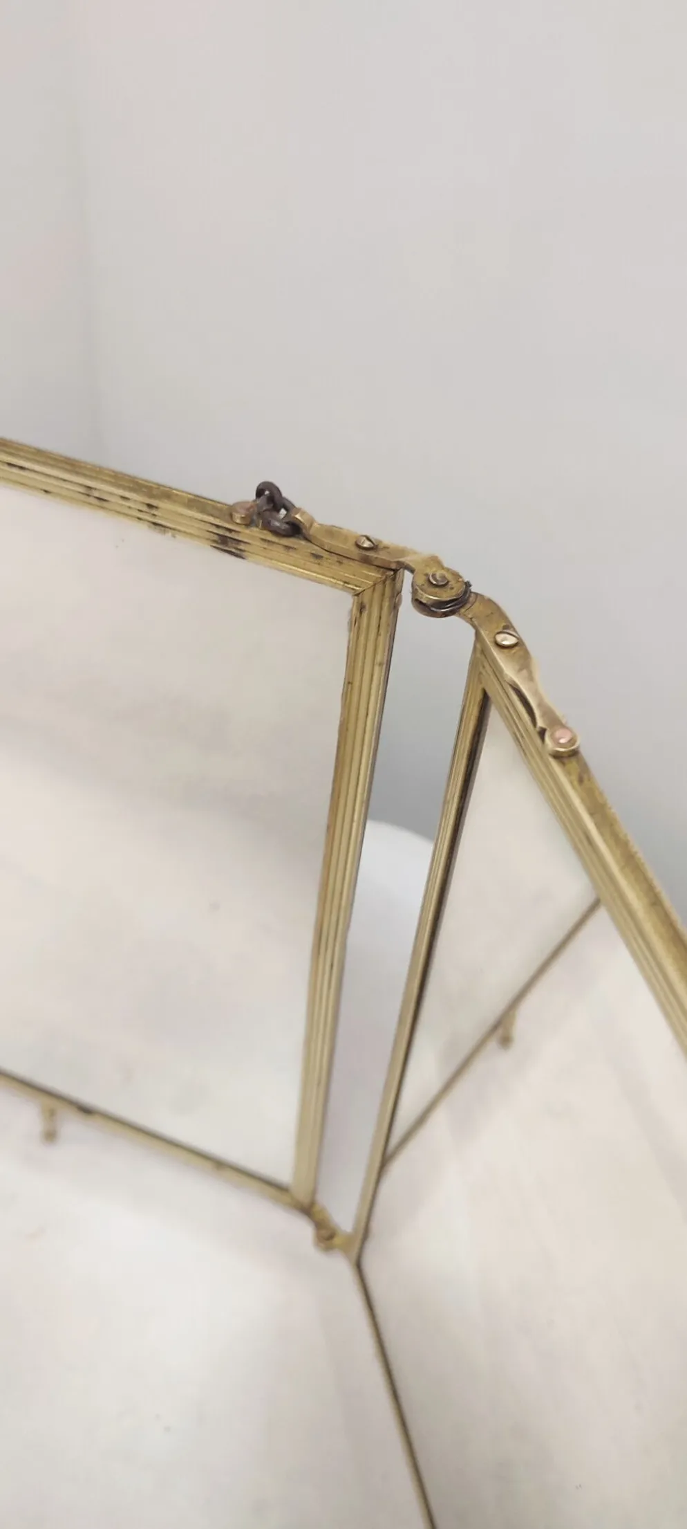 Triptyque miroir pliant France années 1920 68x30cm