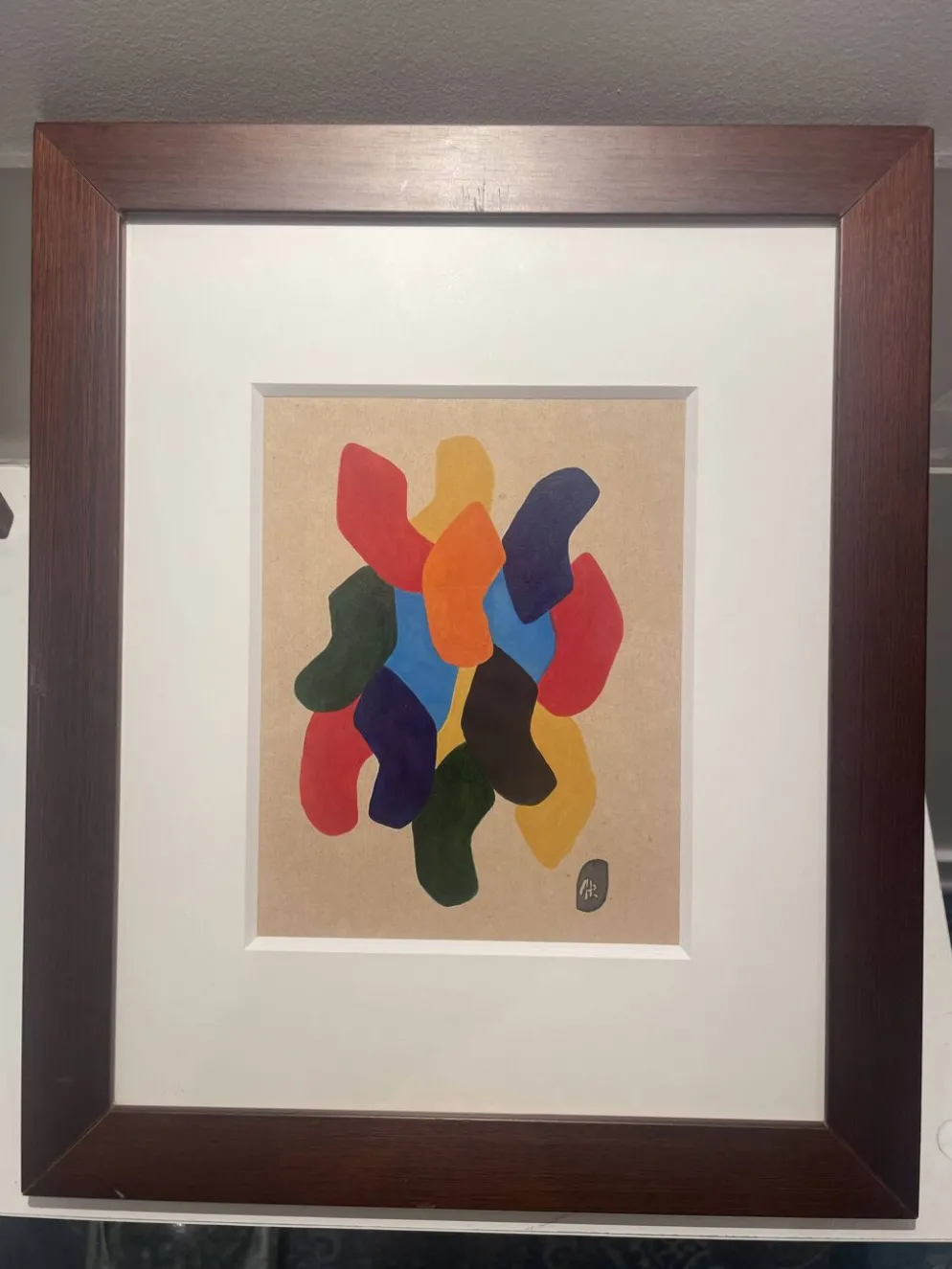 Triptyque peinture abstraite - Auguste Perrin - 1972