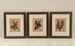 Triptyque peinture abstraite - Auguste Perrin - 1972