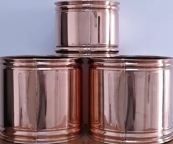 trois cache-pot cylindre design scandinave années 80