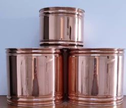 trois cache-pot cylindre design scandinave années 80
