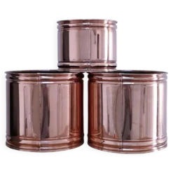 trois cache-pot cylindre design scandinave années 80