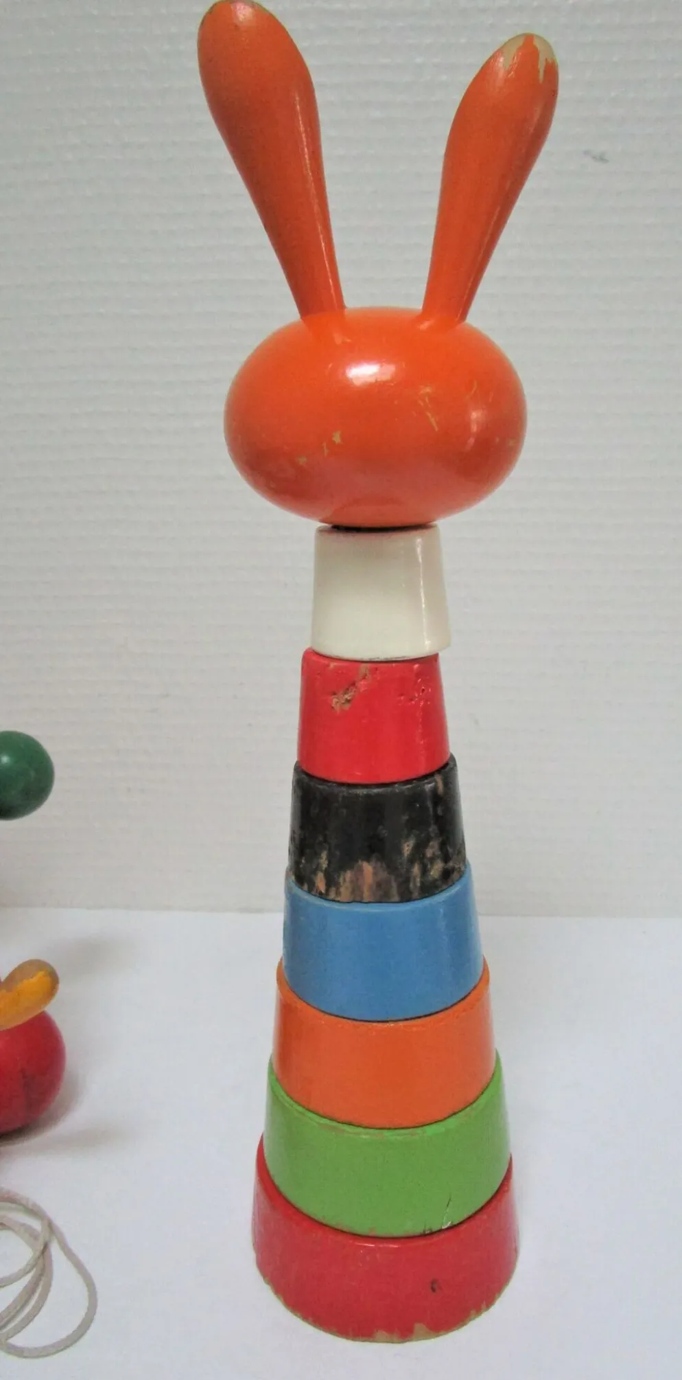 Trois jouets bois chouette escargot lapin design vintage fmf kouvalias