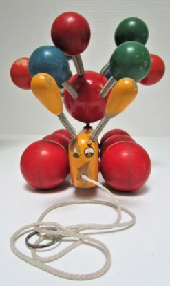 Trois jouets bois chouette escargot lapin design vintage fmf kouvalias