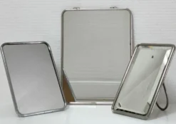 Trois miroirs de barbier cadre métal début à milieu XXème