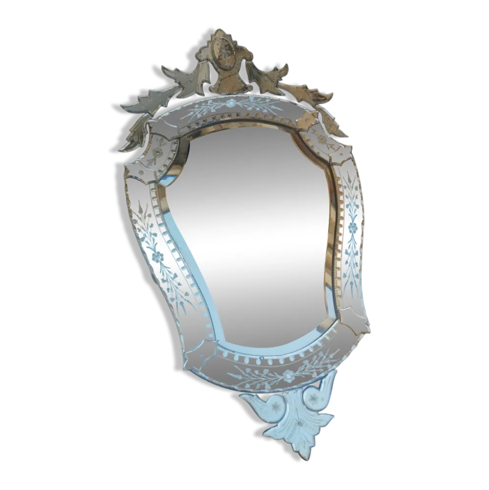 Très beau miroir vénitien ancien vintage