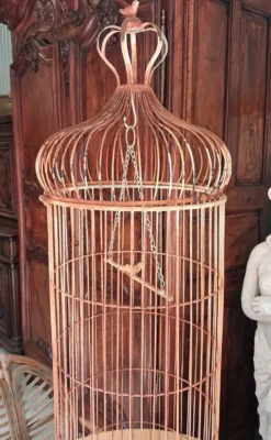 Très Grande cage à oiseaux décorative en métal -