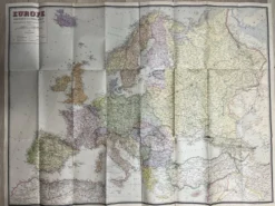 Très grande carte 93x73 : Europe Physique et Politique, imprimée par L
