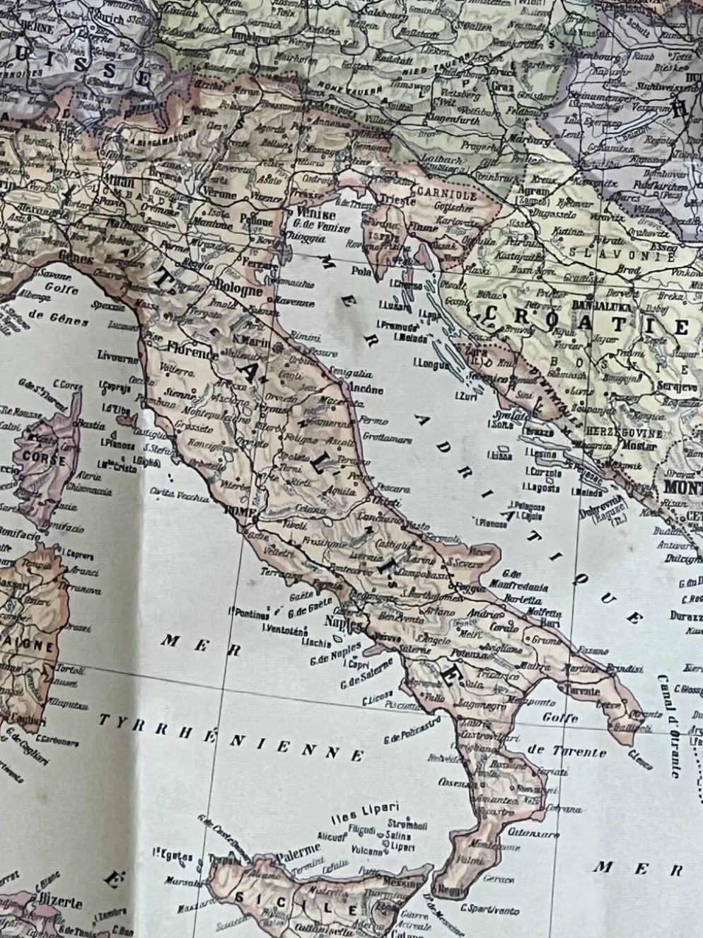 Très grande carte 93x73 : Europe Physique et Politique, imprimée par L