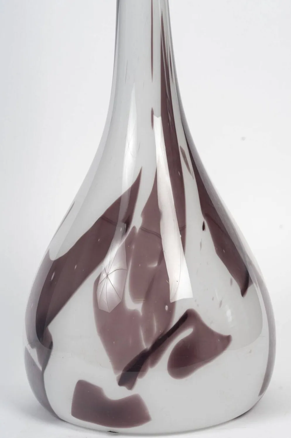 Très grand vase soliflore en verre de Murano