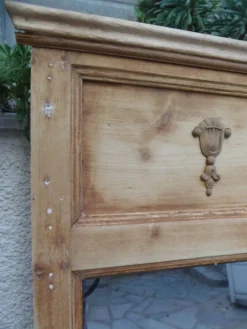 Trumeau ancien en bois naturel – miroir vintage .