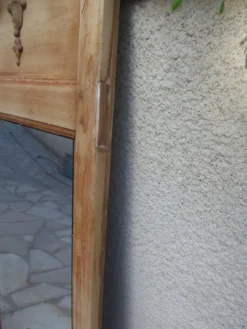 Trumeau ancien en bois naturel – miroir vintage .