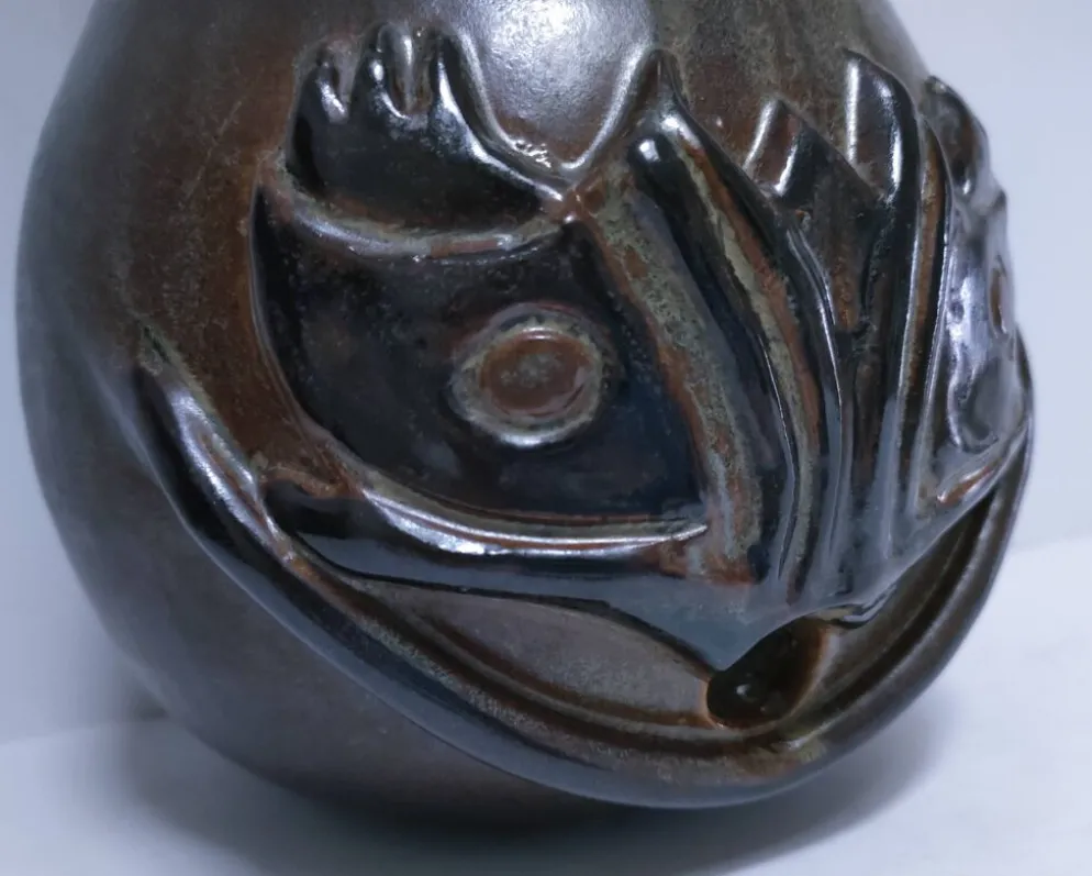tête céramique émaillée murale pièce unique