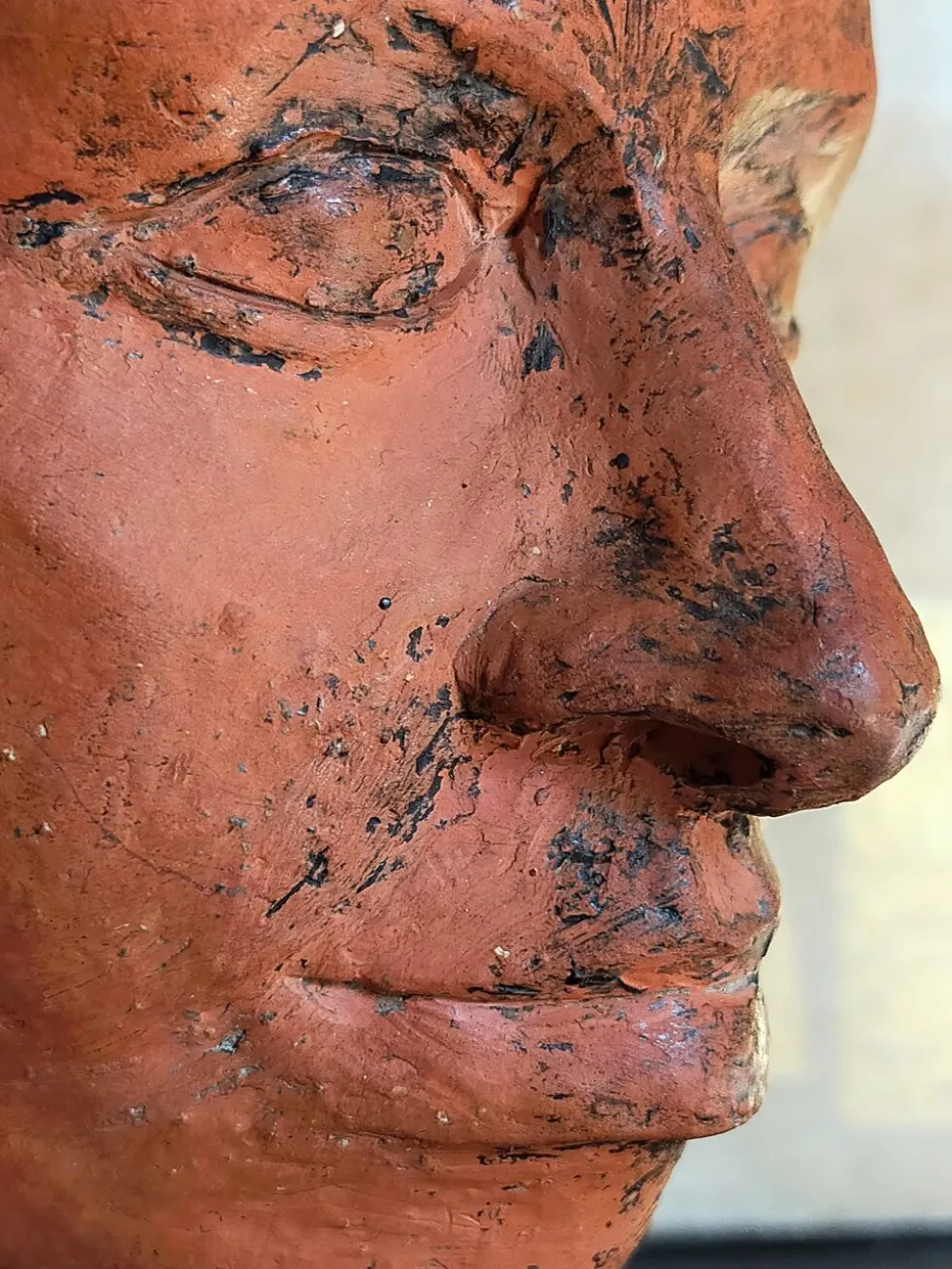 Tête de jeune homme modelage d'artiste original
