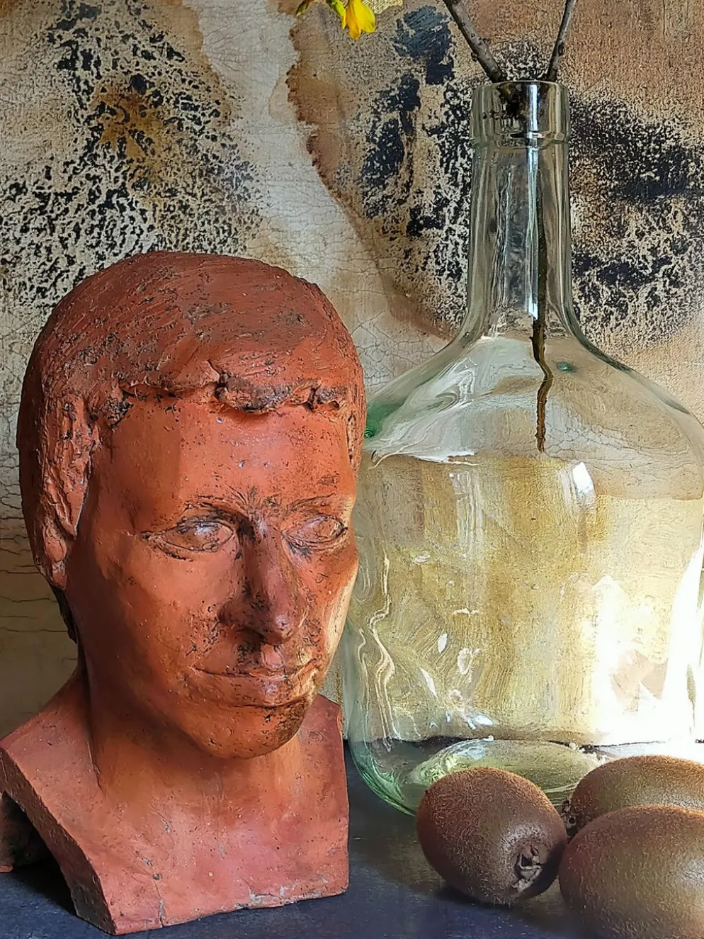 Tête de jeune homme modelage d'artiste original