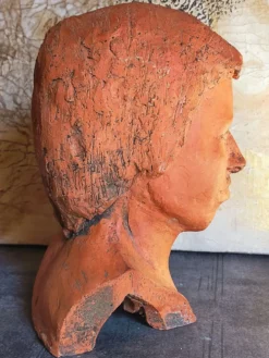 Tête de jeune homme modelage d'artiste original