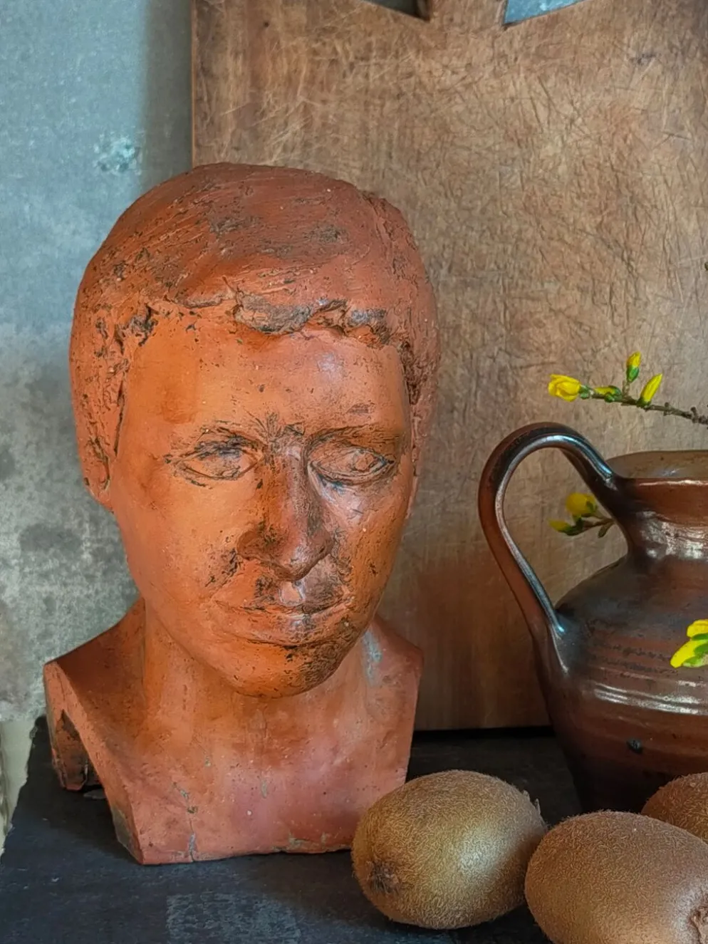 Tête de jeune homme modelage d'artiste original