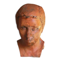 Tête de jeune homme modelage d'artiste original