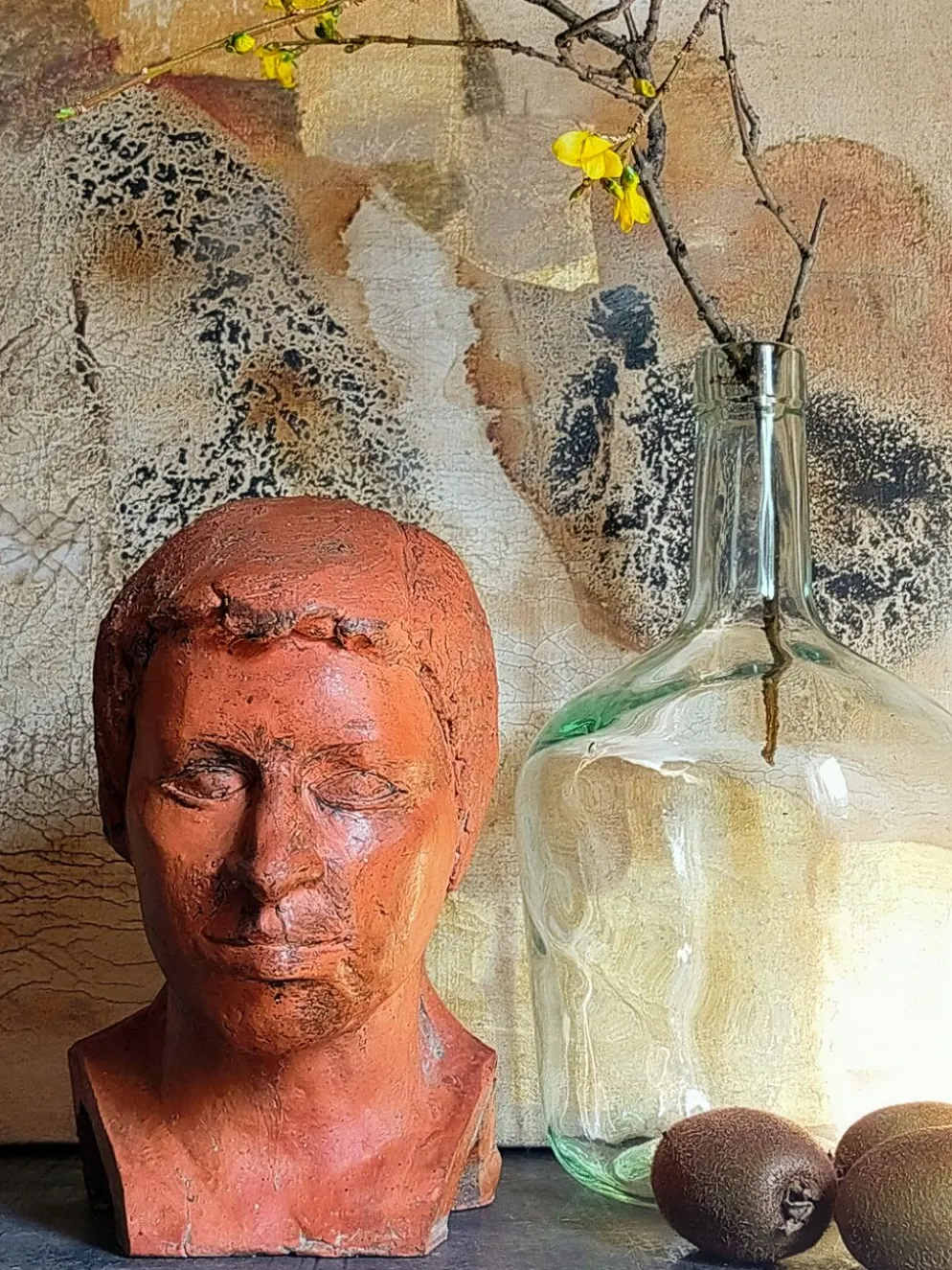 Tête de jeune homme modelage d'artiste original