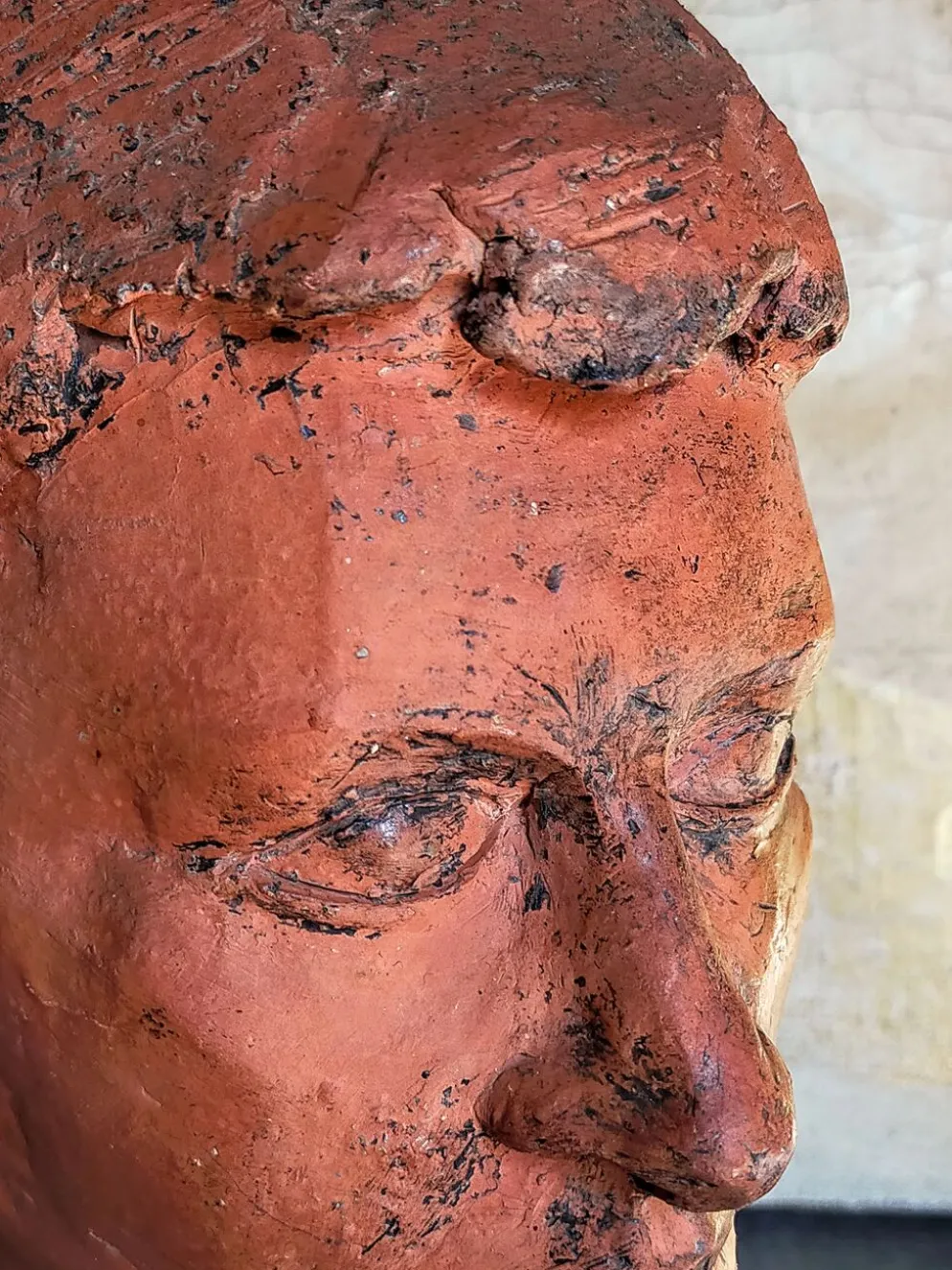 Tête de jeune homme modelage d'artiste original