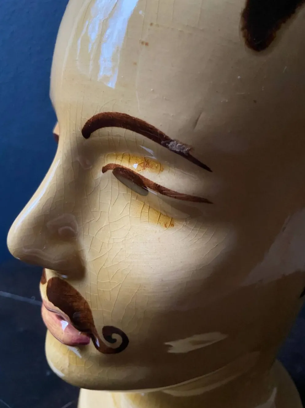 Tête d'exposition en poterie ouest-allemande par Scheurich modèle 701