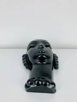 Tête en céramique art déco par Eduard Hermanutz, Villeroy & Boch, masque