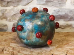 Tête en raku émaillé