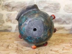 Tête en raku émaillé