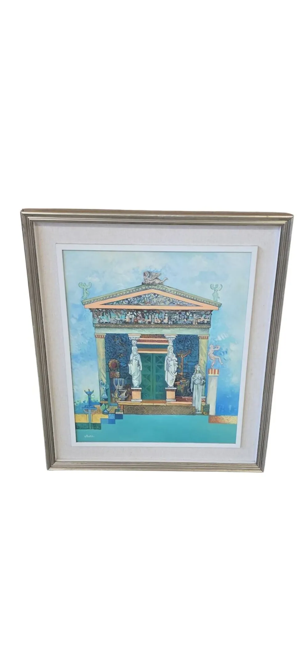 Unique et Exclusif Peinture-Mosaïque Matériau avec Relief "Le Trésor de Sifno"