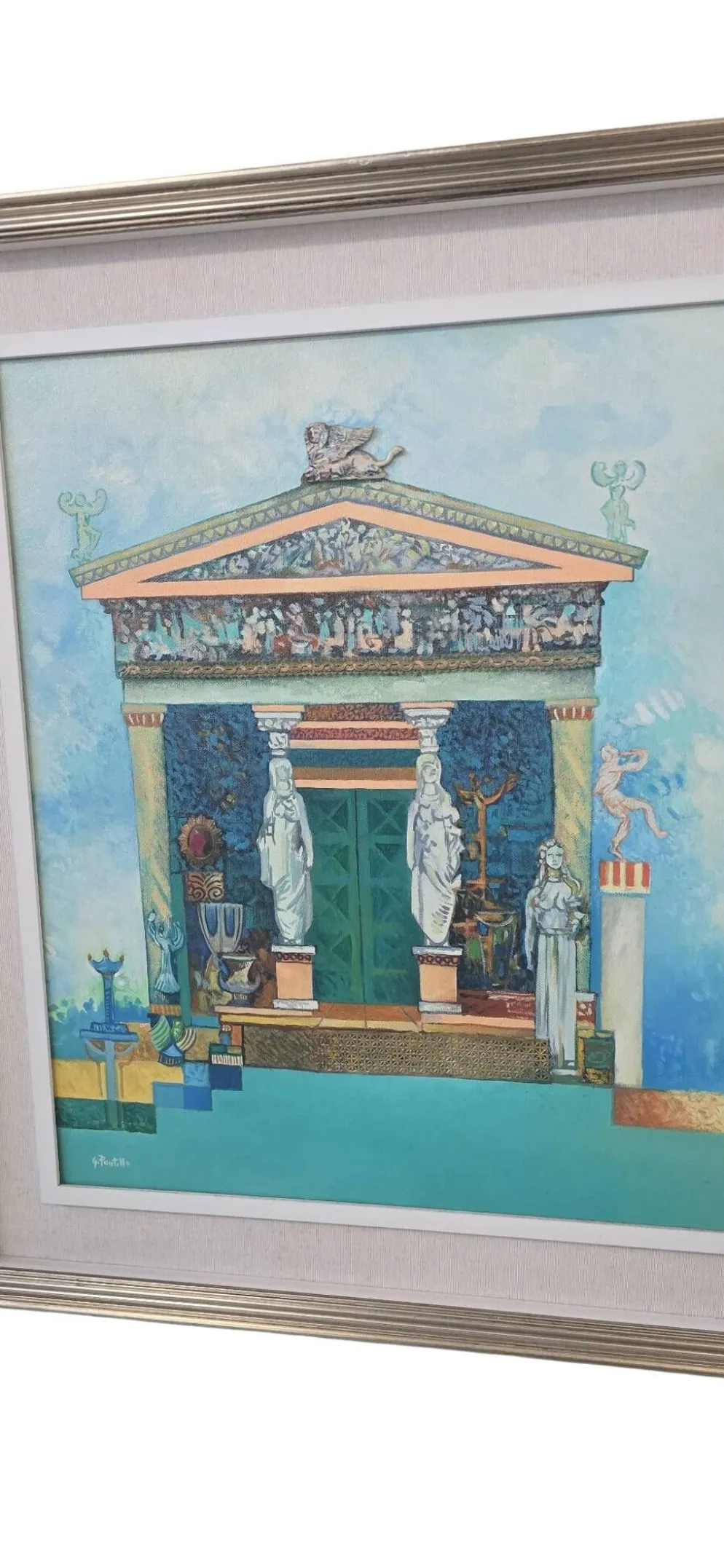 Unique et Exclusif Peinture-Mosaïque Matériau avec Relief "Le Trésor de Sifno"