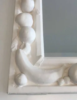 Unique miroir décoratif en plâtre à décors de fruits
